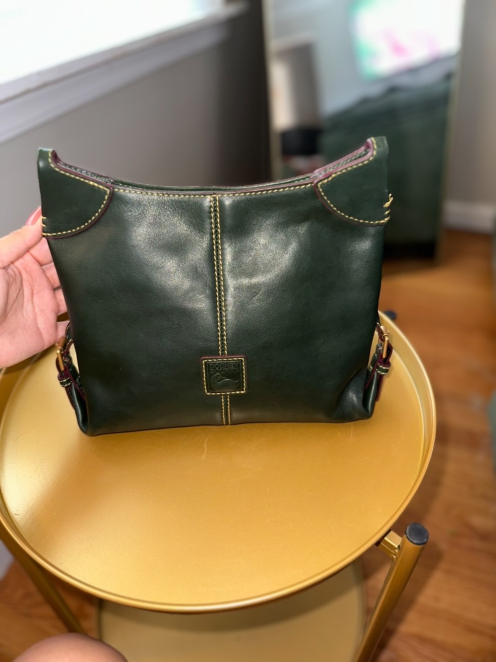 Dooney & Bourke Florentine Leather Small Federica Crossbody — Ivy - Picture 8 of 8